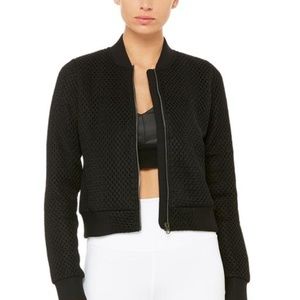 ALO Yoga Womens Myth Black Bomber Jacket